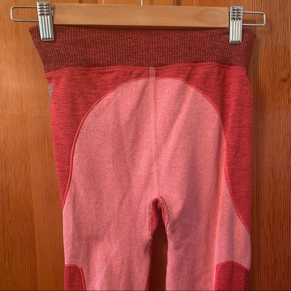 Free People Colorblock High Rise Pop Life Leggings and Top SET Pink Red - Picture 10 of 16